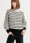 Surkana High Neck Striped Knit Sweater, Multi