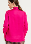 Surkana Button Up Satin Shirt, Fuchsia