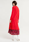 Surkana Button Up Long Knit Cardigan, Red