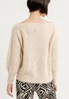 Surkana Boat Neckline Wool Blend Sweater, Ecru
