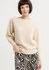 Surkana Boat Neckline Wool Blend Sweater, Ecru