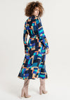 Surkana Abstract Print Shirt Maxi Dress, Blue