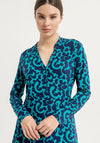 Surkana Print Shirt Style Midi Dress, Blue