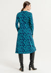 Surkana Print Shirt Style Midi Dress, Blue