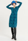 Surkana Print Shirt Style Midi Dress, Blue
