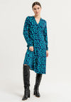 Surkana Print Shirt Style Midi Dress, Blue