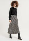 Surkana Satin Feel Print A-Line Midi Skirt, Multi