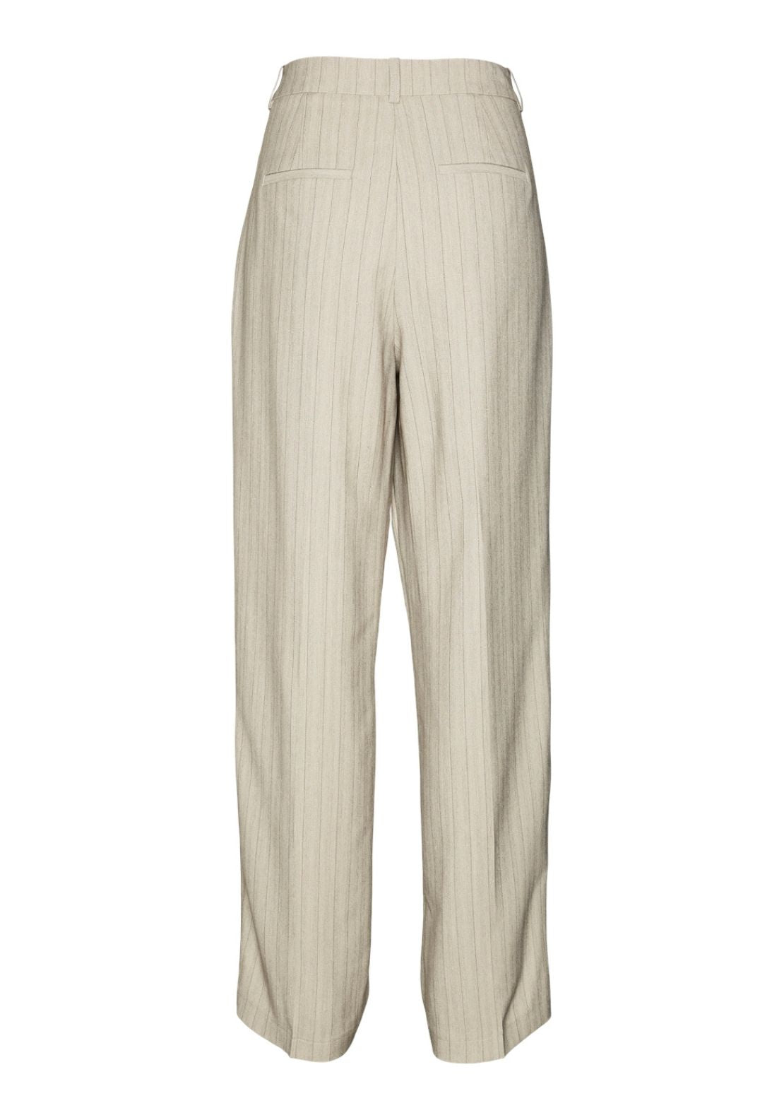 Vero Moda Eli Herringbone Straight Leg Trousers, Beige