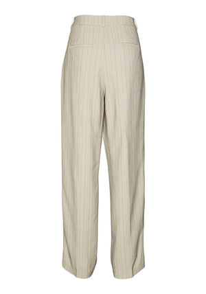 Vero Moda Eli Herringbone Straight Leg Trousers, Beige