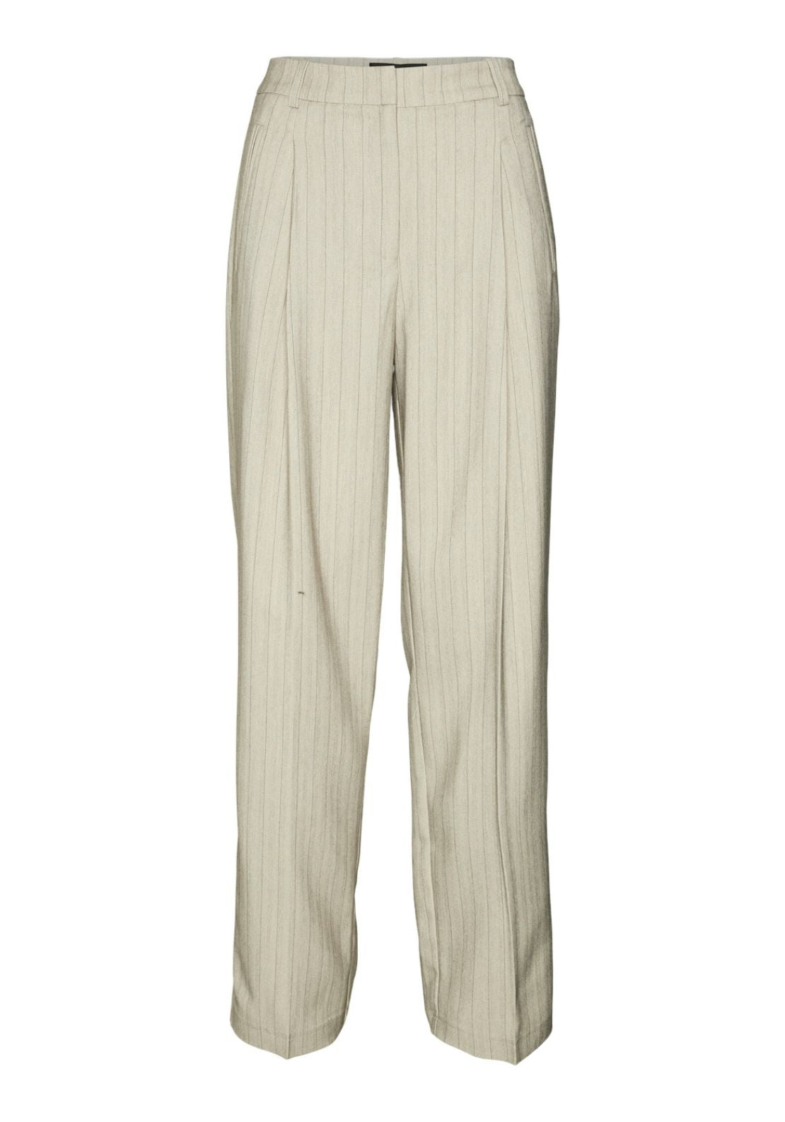 Vero Moda Eli Herringbone Straight Leg Trousers, Beige