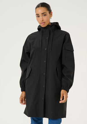 Kaffe Ennie Water Repellent Coat, Black