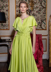 Maisonel Ruched Panel Handkerchief Hem Dress, Lime Green