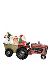 Verano Santa on Tractor with Animals Ornament