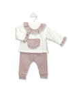 Babidu Baby Girl Frill Collar 2 Piece Set, Red Multi