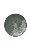 Kaemingk Snowy Trees Breakfast Plate, Green