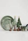 Kaemingk Snowy Trees Breakfast Plate, Green