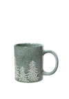 Kaemingk Snowy Trees Mug, Green