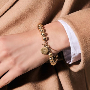 Ralph Lauren Beaded Logo Padlock Bracelet, Gold