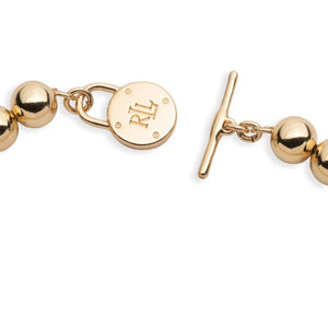 Ralph Lauren Beaded Logo Padlock Bracelet, Gold