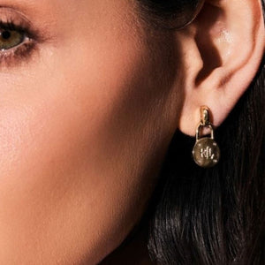Ralph Lauren Logo Padlock Drop Earrings, Gold