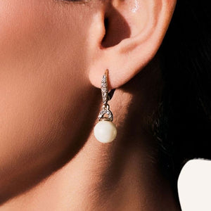 Ralph Lauren Pavé & Pearl Drop Earrings, Gold