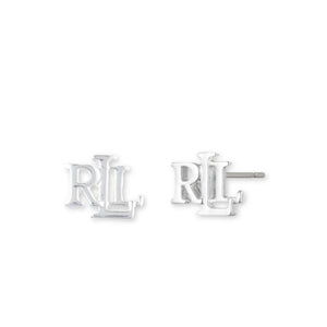 Ralph Lauren Logo Stud Earrings, Silver