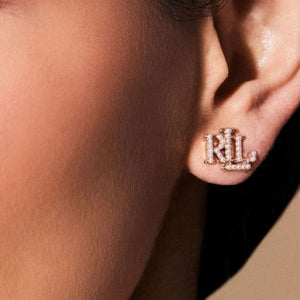 Ralph Lauren Faux Pearl Logo Stud Earrings, Gold