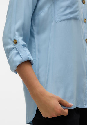 Vero Moda Bumpy Pocket Detail Shirt, Blue