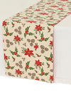 Kaemingk Christmas Shrubbery Print Table Runner, White