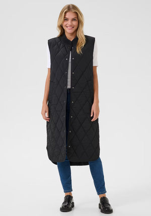 Kaffe Lorena Quilted Gilet, Black