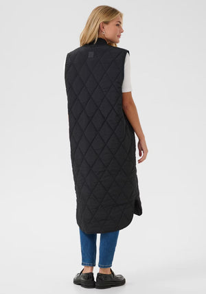 Kaffe Lorena Quilted Gilet, Black