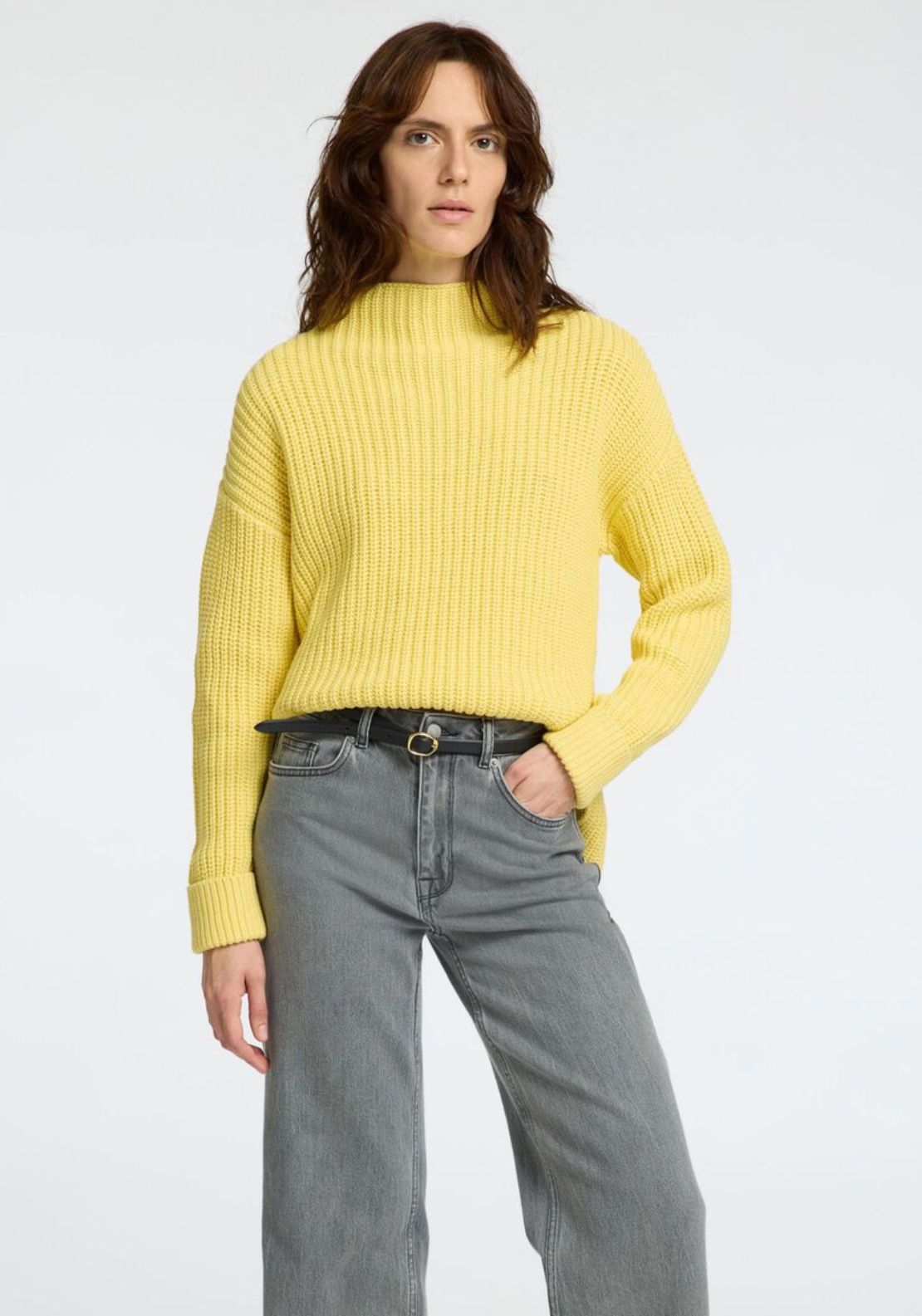 Selected Femme Selma Chunky Knit Jumper, Yellow