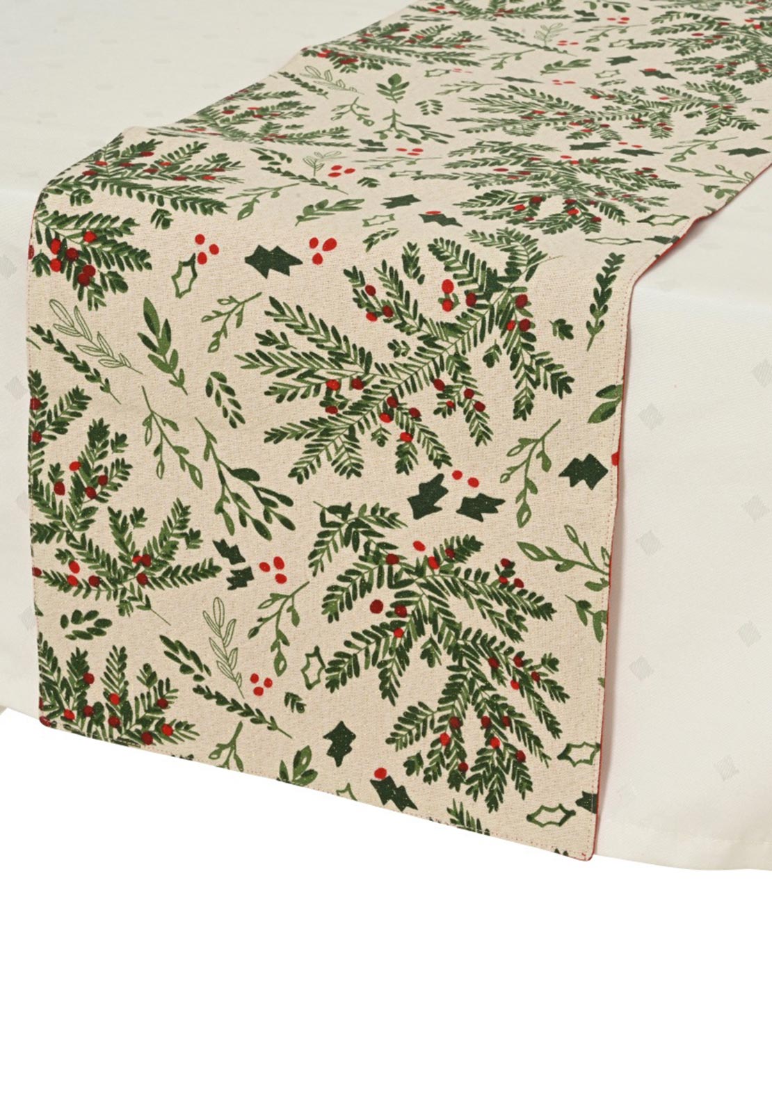 Kaemingk Christmas Mistletoe Print Table runner