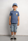 Hashtag Mini Boy Active Polo and Short Set, Blue