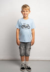 Hashtag Mini Boy Motorbike Tee and Short Set, Blue