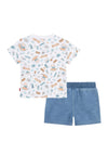 Levi’s Baby Boy Tee and Short Set, Bright White