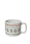 Kaemingk Rounded Stoneware Embossed Mug, White