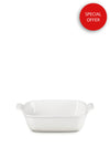 Le Creuset Stoneware Heritage Square Dish, Meringue