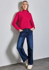 Street One Textured Funnel Neck Sweatshirt, Berry