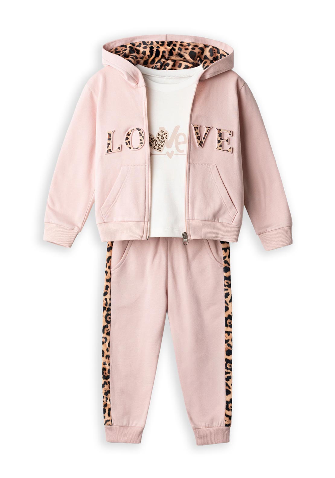 Ebita Mini Girl Love 3 Piece Tracksuit, Pink