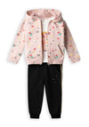 Ebita Mini Girl Hearts and Unicorn 3 Piece Tracksuit, Pink
