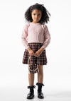 Ebita Mini Girl Tartan Four-Piece Set, Pink