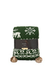 Kaemingk Reindeer and Snowflake Pattern Throw, Green