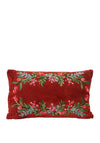 Kaemingk Rectangle Velvet Floral Cushion, Red