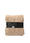 Kaemingk Snowflake and Star Faux Fur Throw, Pearl
