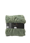 Kaemingk Snowflake and Star Faux Fur Throw, Green