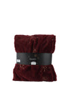 Kaemingk Snowflake Glitter Fur Throw, Burgundy