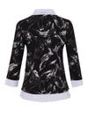 Dolcezza Brush Stroke Print Sweater & Shirt Two Piece, Black