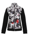 Dolcezza Mixed Media Geo Print Jacket, Black