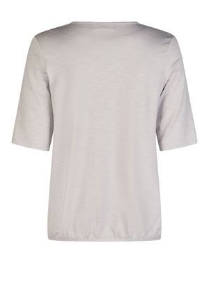 Barbara Lebek Embellished Elasticated Hem Top, Grey